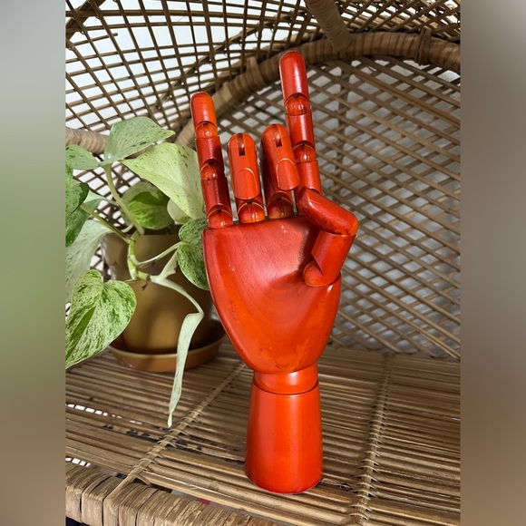 Other - Vintage Woden Red Articulated Moveable Right Hand
